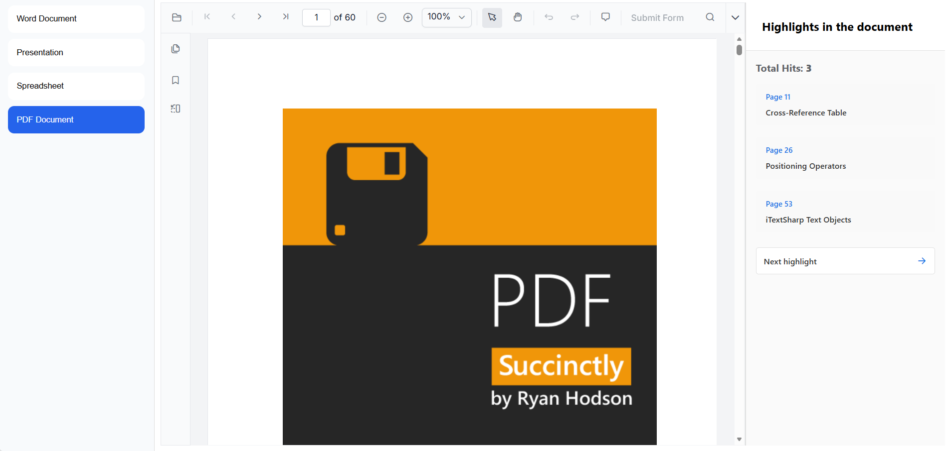 PDF Viewer Demo page