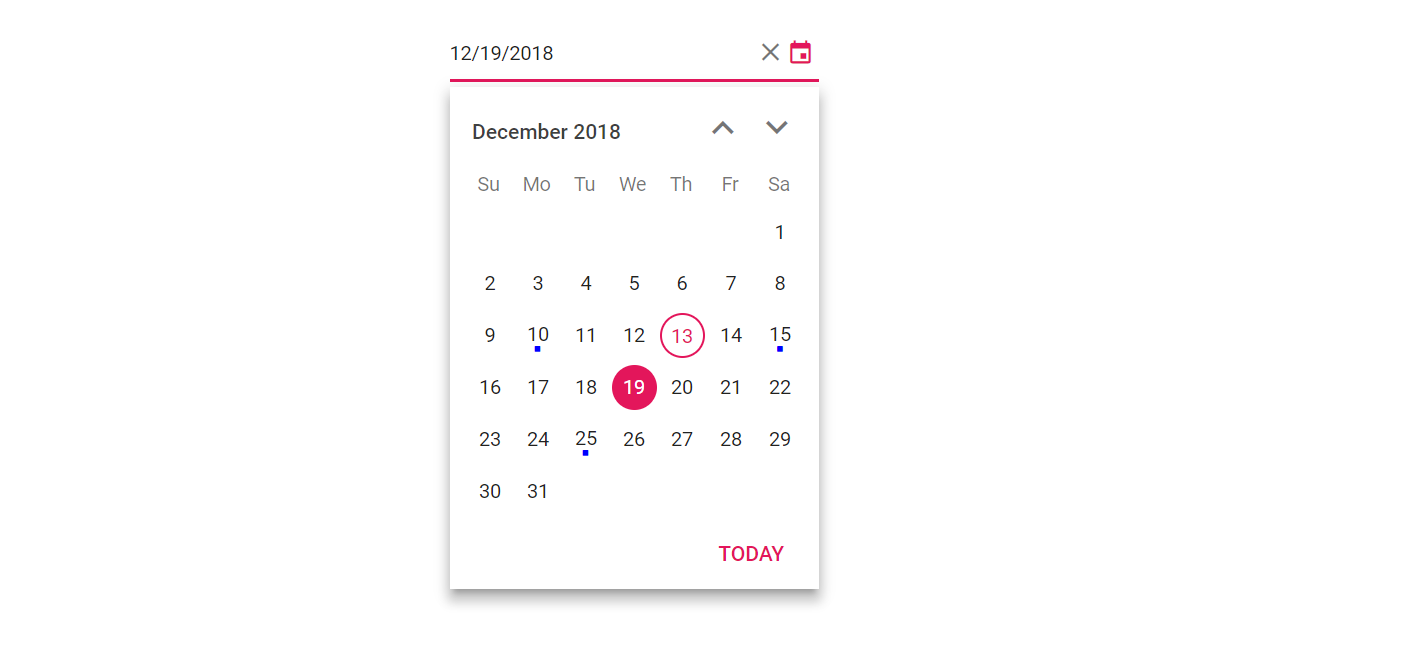 Angular 7 DatePicker