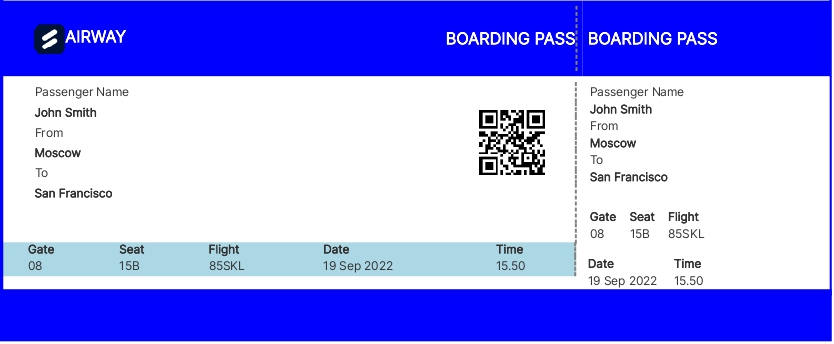 BoardingPass HTML Template