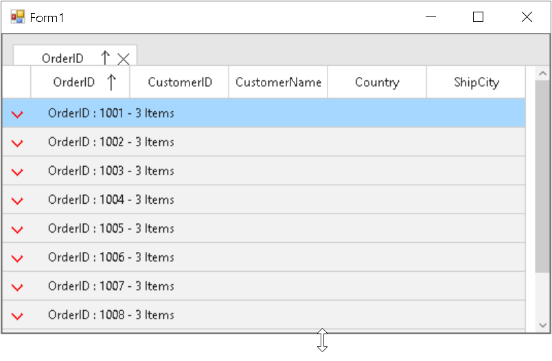 DataGrid with modified caption summary expander indicator color
