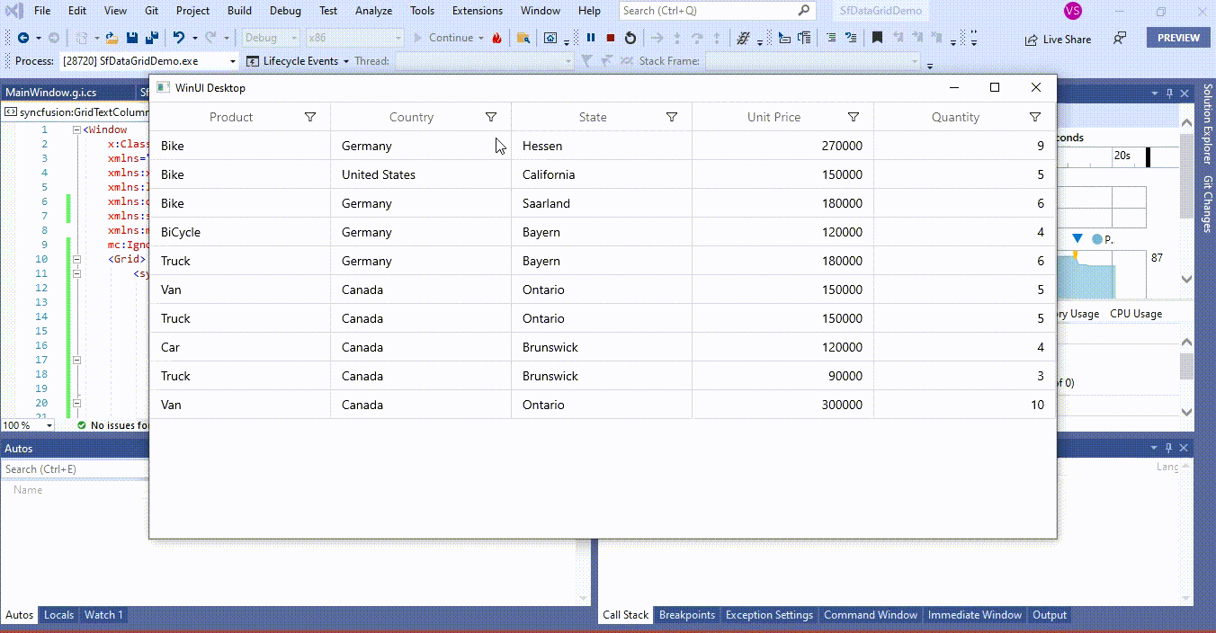 CheckBoxFilter applied in SfDataGrid