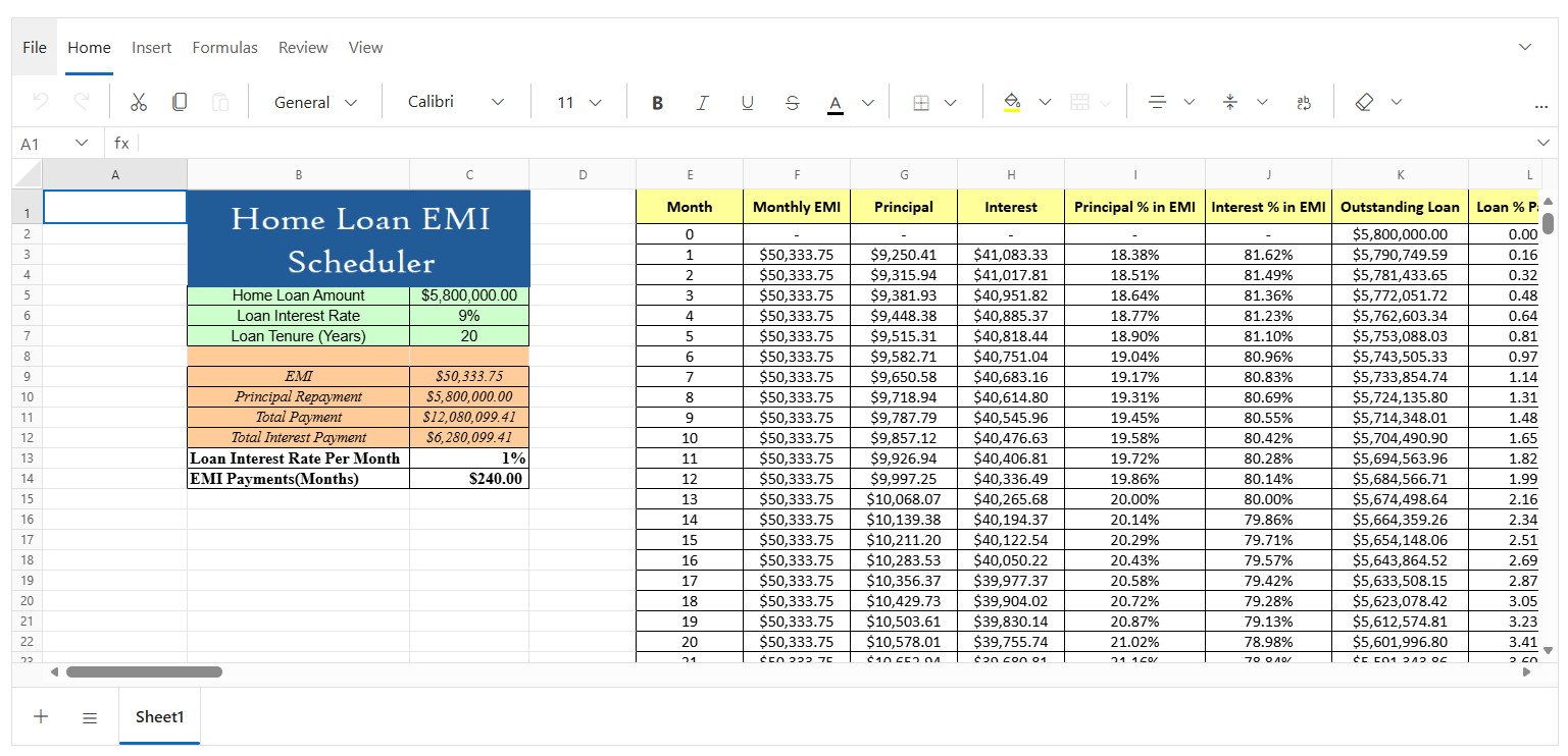 Blazor SfSpreadsheet