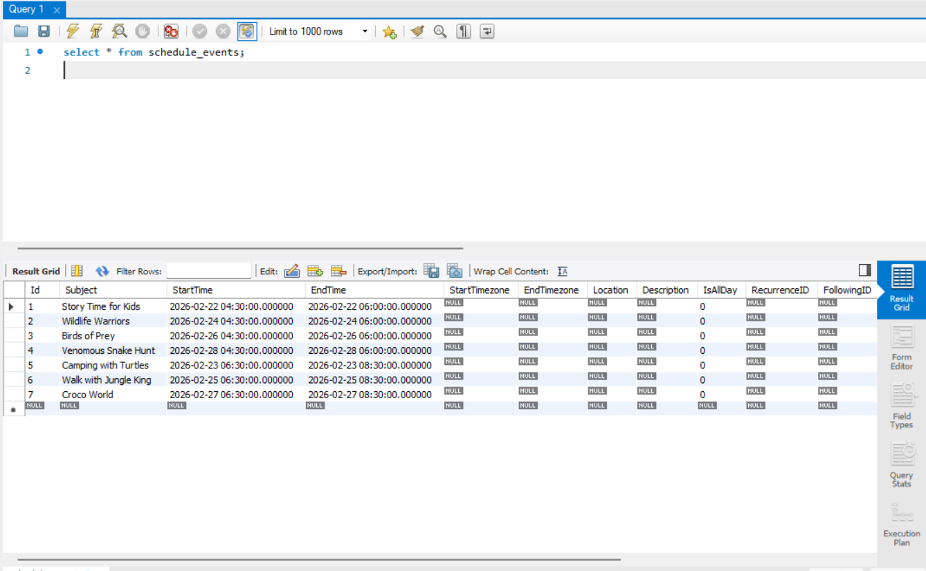 Database Preview