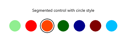 WinUI Segmented Control with circle style