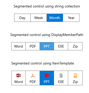 WinUI Segmented Control with data binding