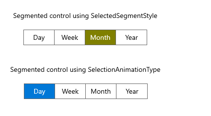 WinUI Segmented Control with selection style