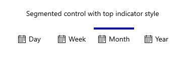 WinUI Segmented Control with top indicator style