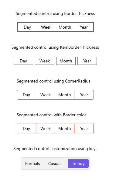 WinUI Segmented Control with customization
