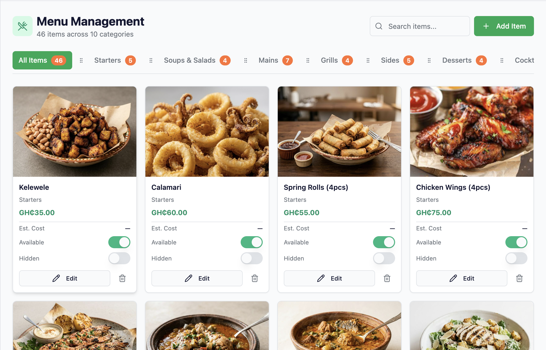 Menu Management