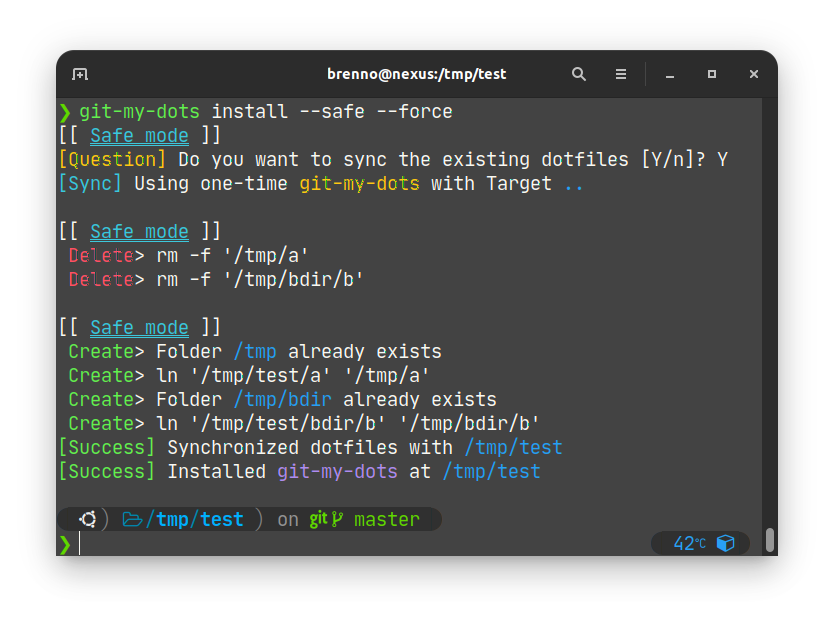 Simulating an installation with forced sync using the safe option