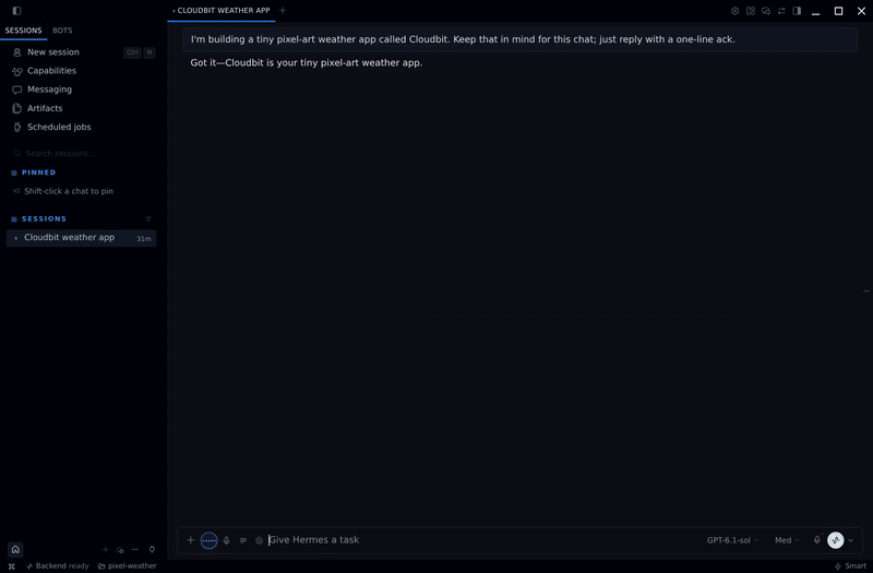 Live Voice demo: a spoken request is delegated to the open chat and the answer is read back