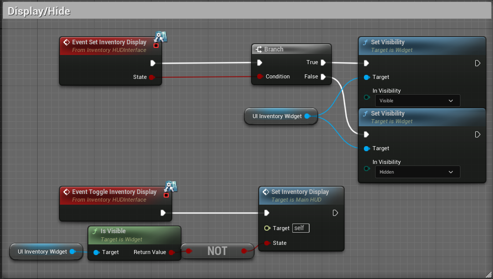 Inventory Display/Hide events