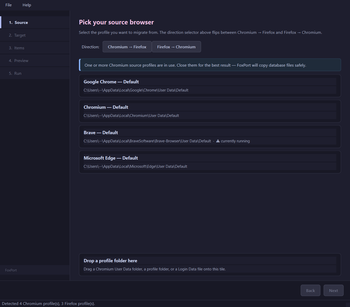 Source picker