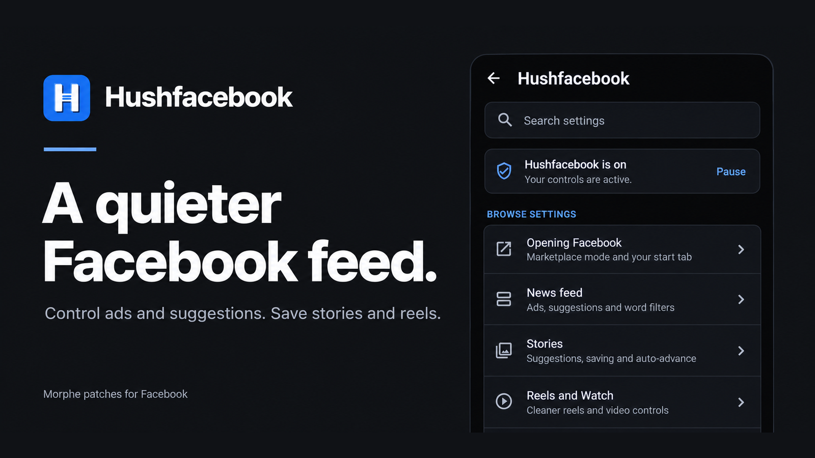 Hushfacebook. Keep the people. Cut the noise.