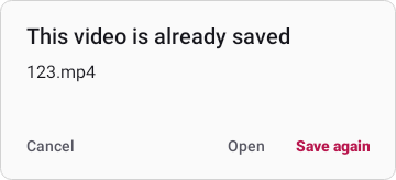 Already-saved video choices in the light theme