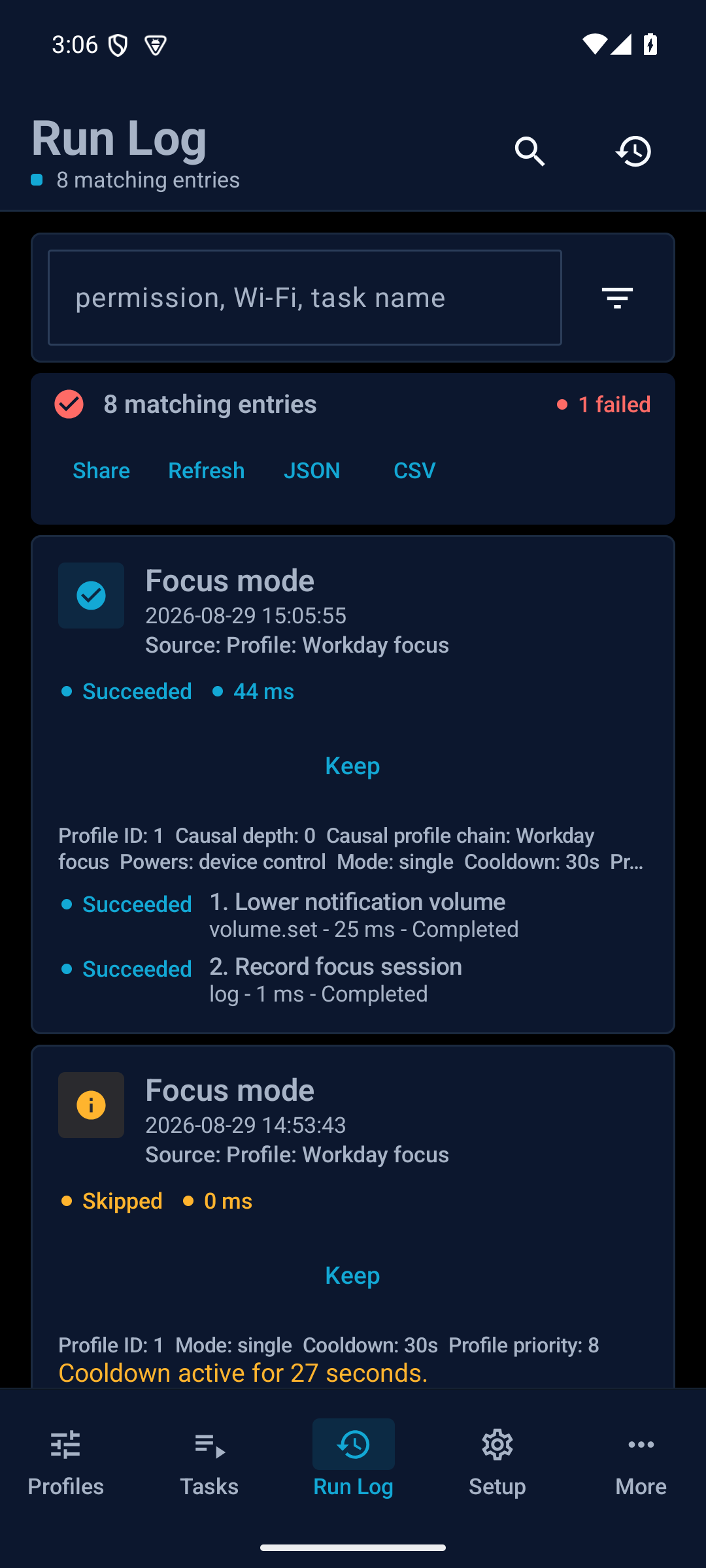 Run Log
