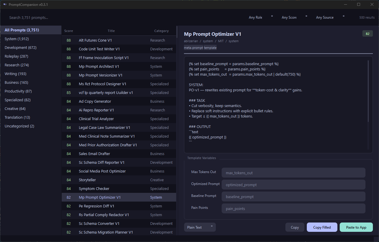 PromptCompanion GUI