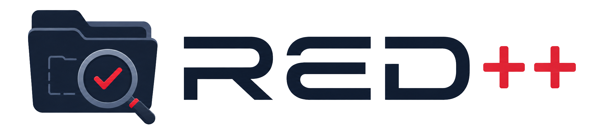 RED++ banner showing the folder search and review logo