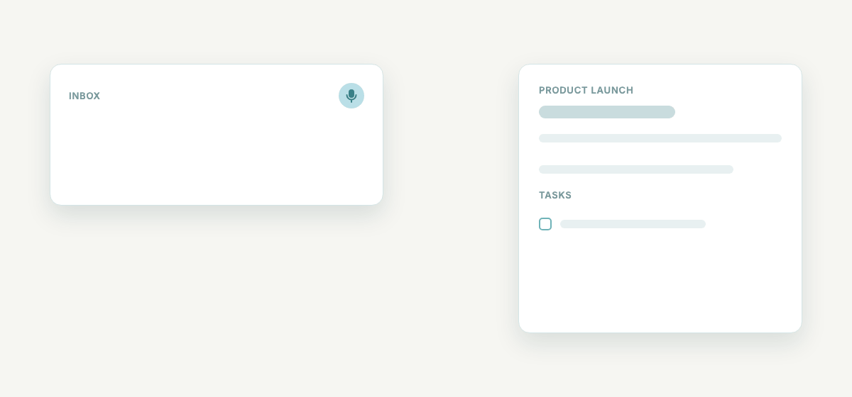 A note becomes a suggested space and tasks