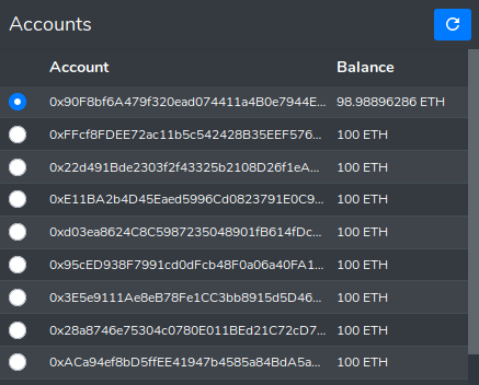 Accounts panel