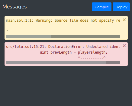 Messages panel