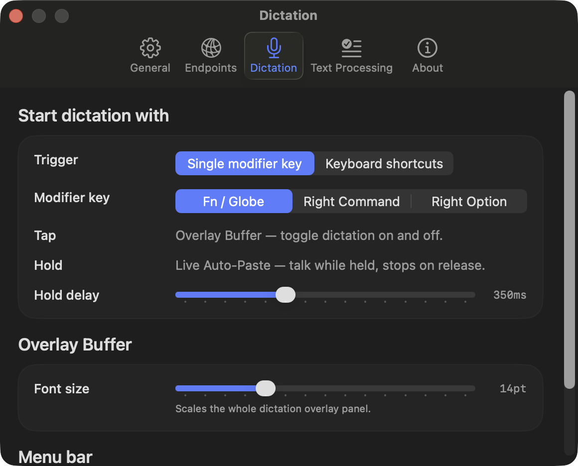 localvoxtral dictation settings