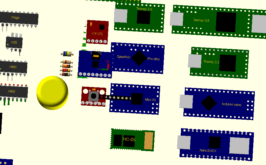 OpenSCAD library of electronics components