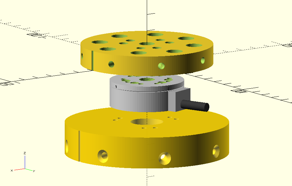 TAMS flange core and outer adapter for ATi mini45e force/torque sensor