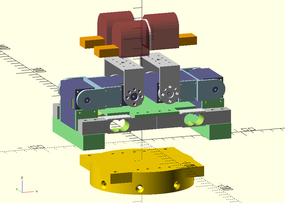 TAMS flange adapter for SCSERVO driven 4-DOF two-finger grippr