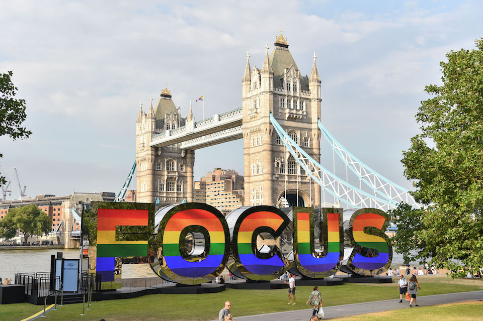 What is that Focus sign by the Thames and Tower Bridge?