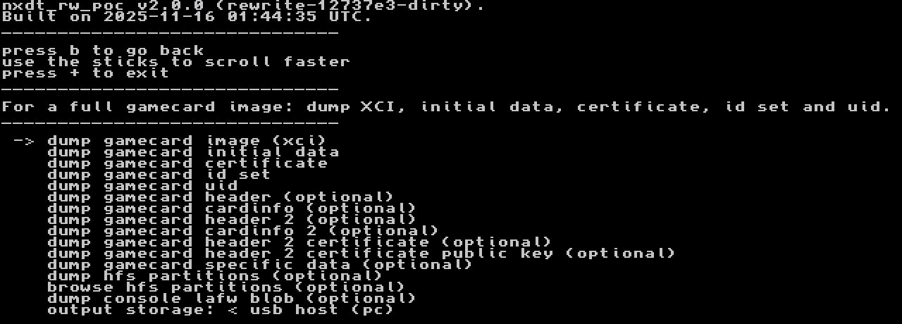 MaDump configuration screen for game cards within NX Dump Tool