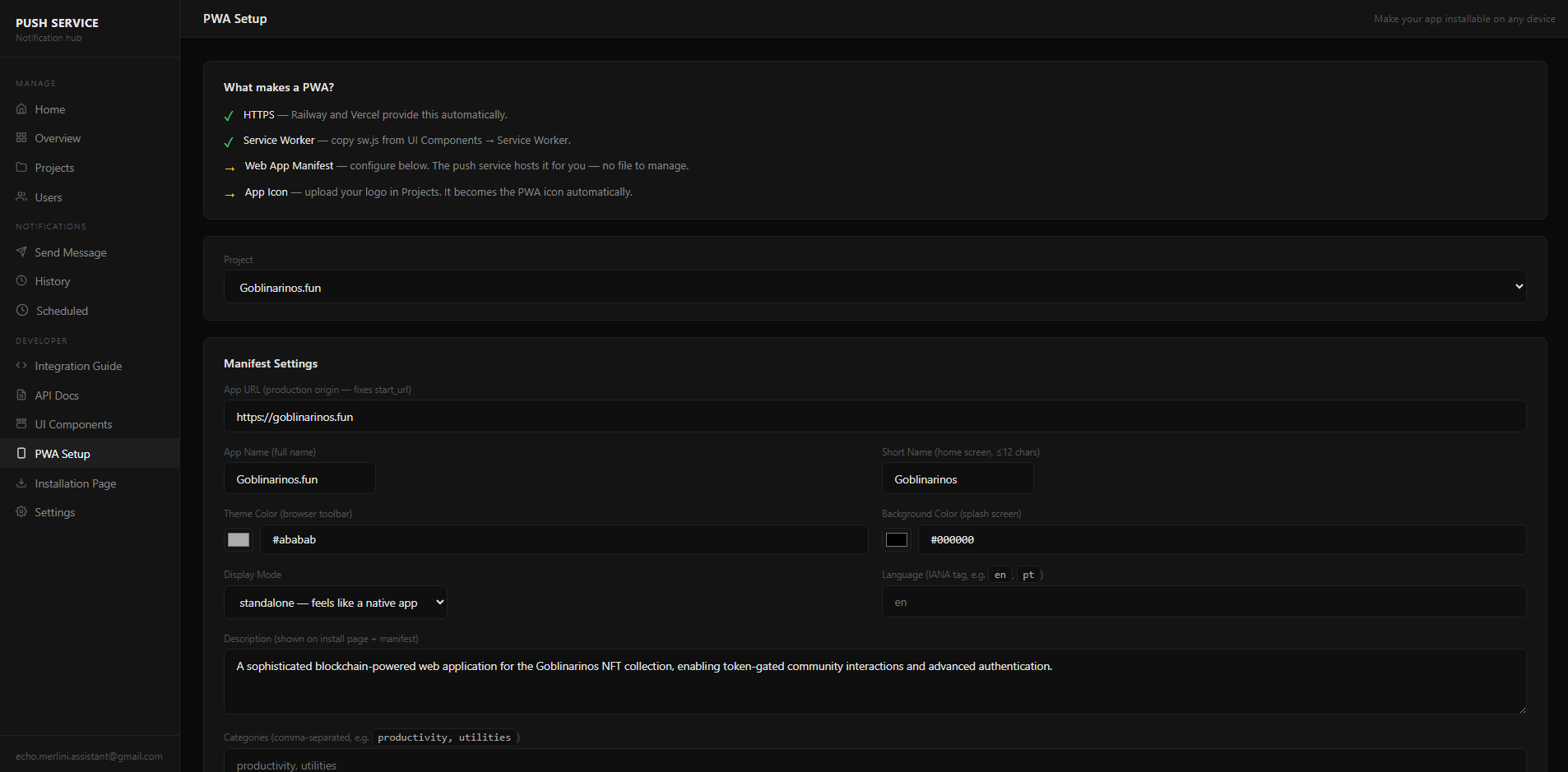 Scaffold Push Service