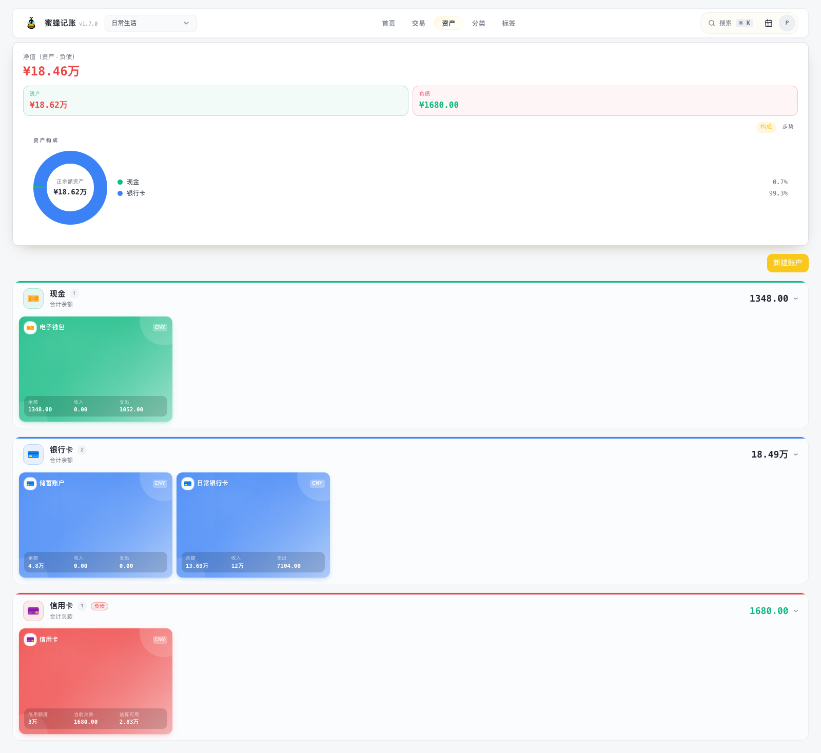 Web 资产管理完整页面