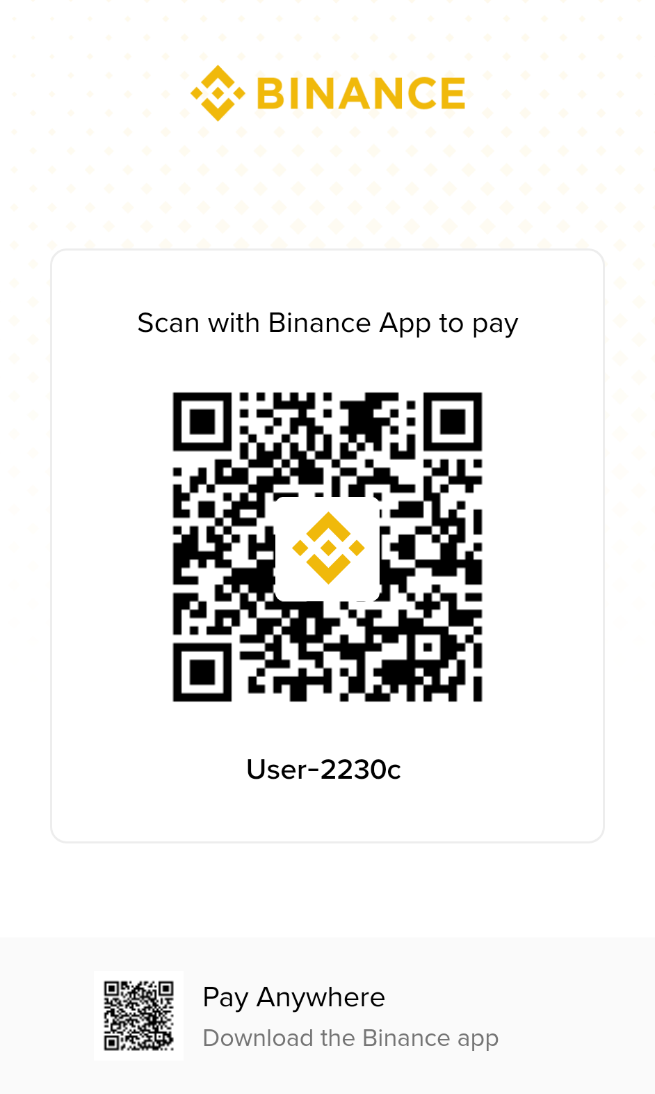 Binance Pay QR code