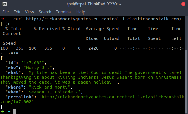 GitHub - TPei/random_quotes: random quotes api (rick and morty quotes ...