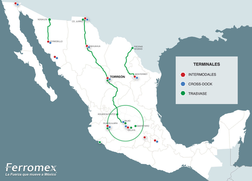 Ferromex Rutas Férreas con viajes regulares a EE.UU.