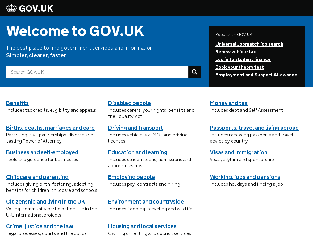 Welcome to GOV.UK