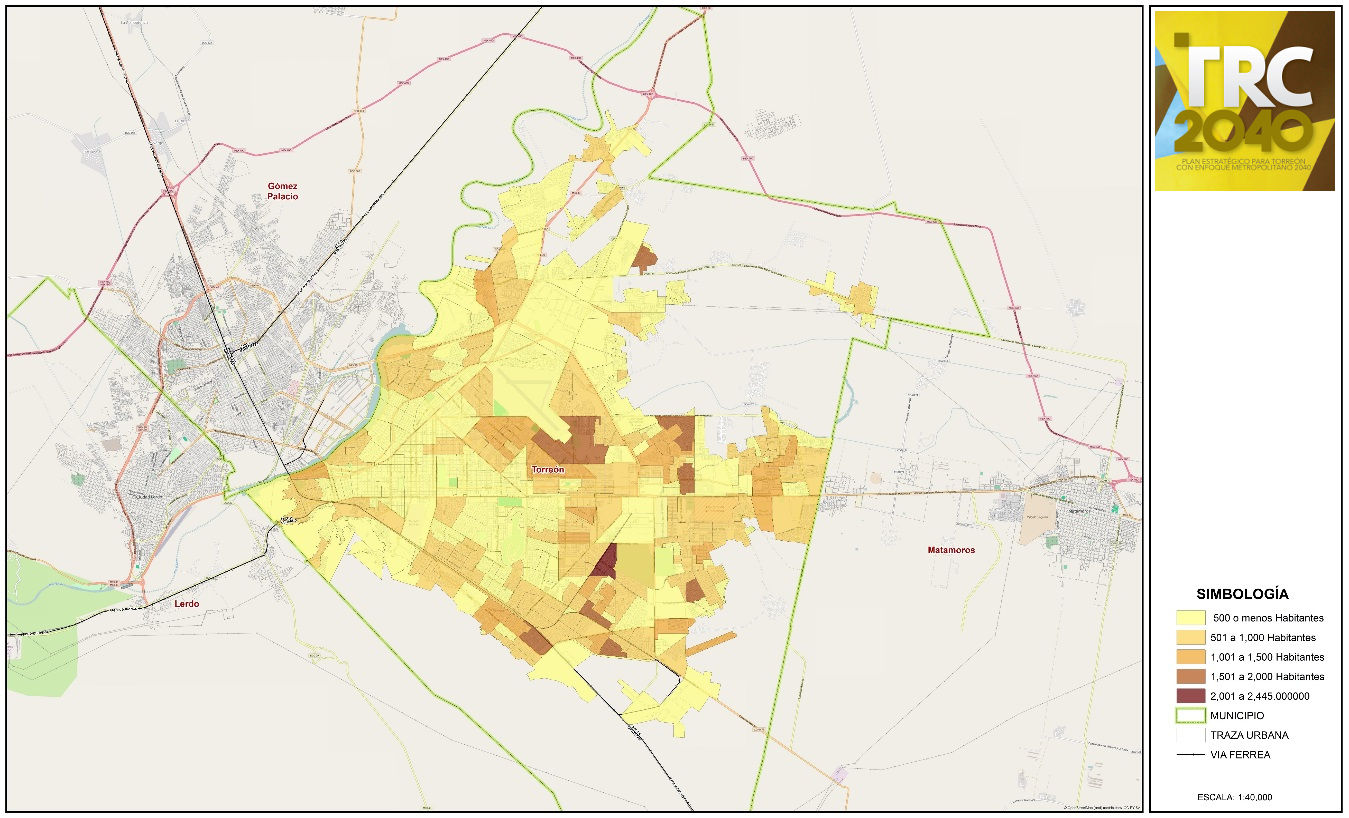 Poblacion de 0 a 14 años en Torreon