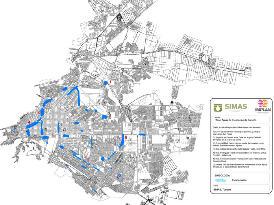 Plano de Areas de Inundacion de Torreon