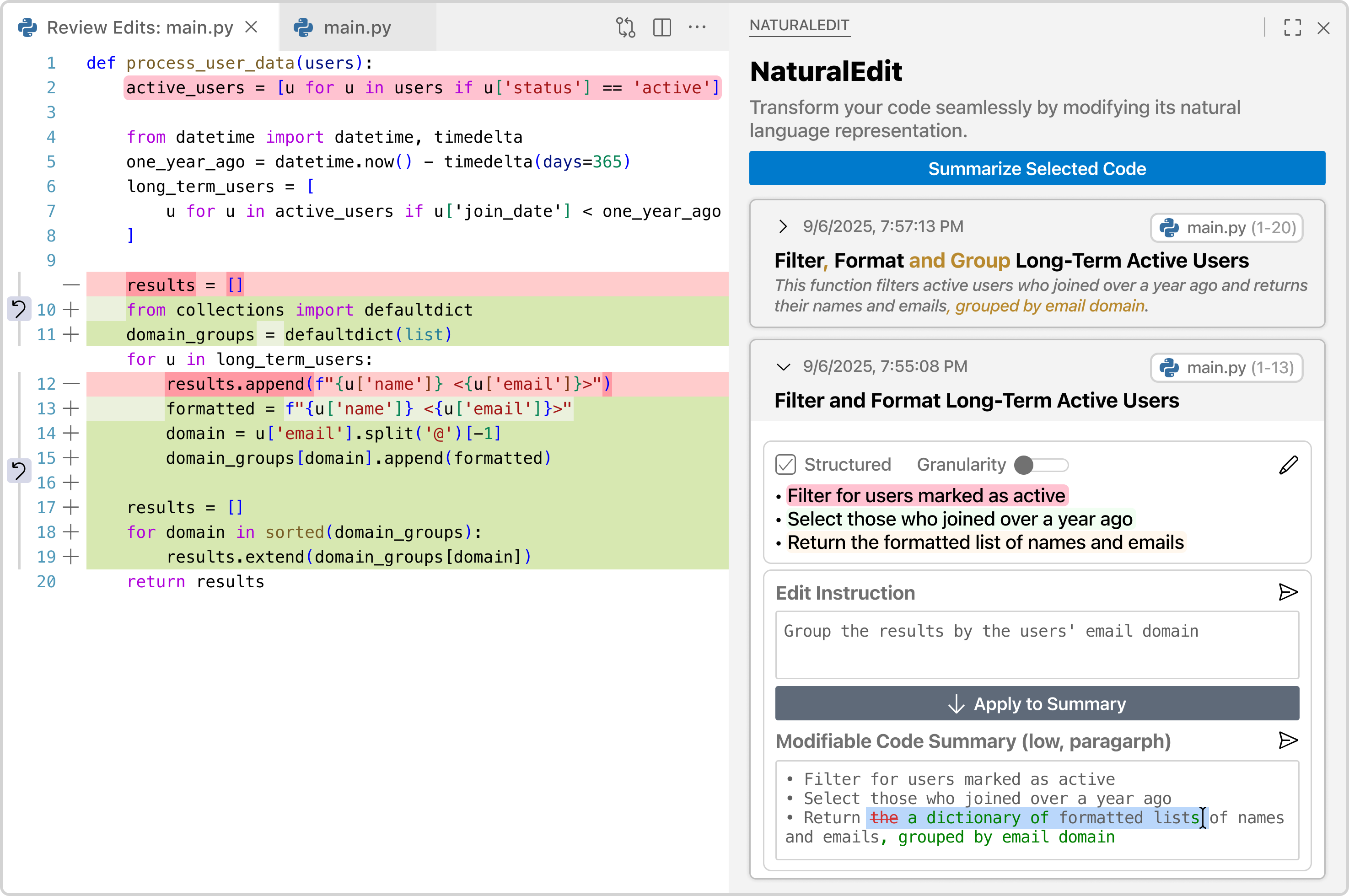 NaturalEdit overview