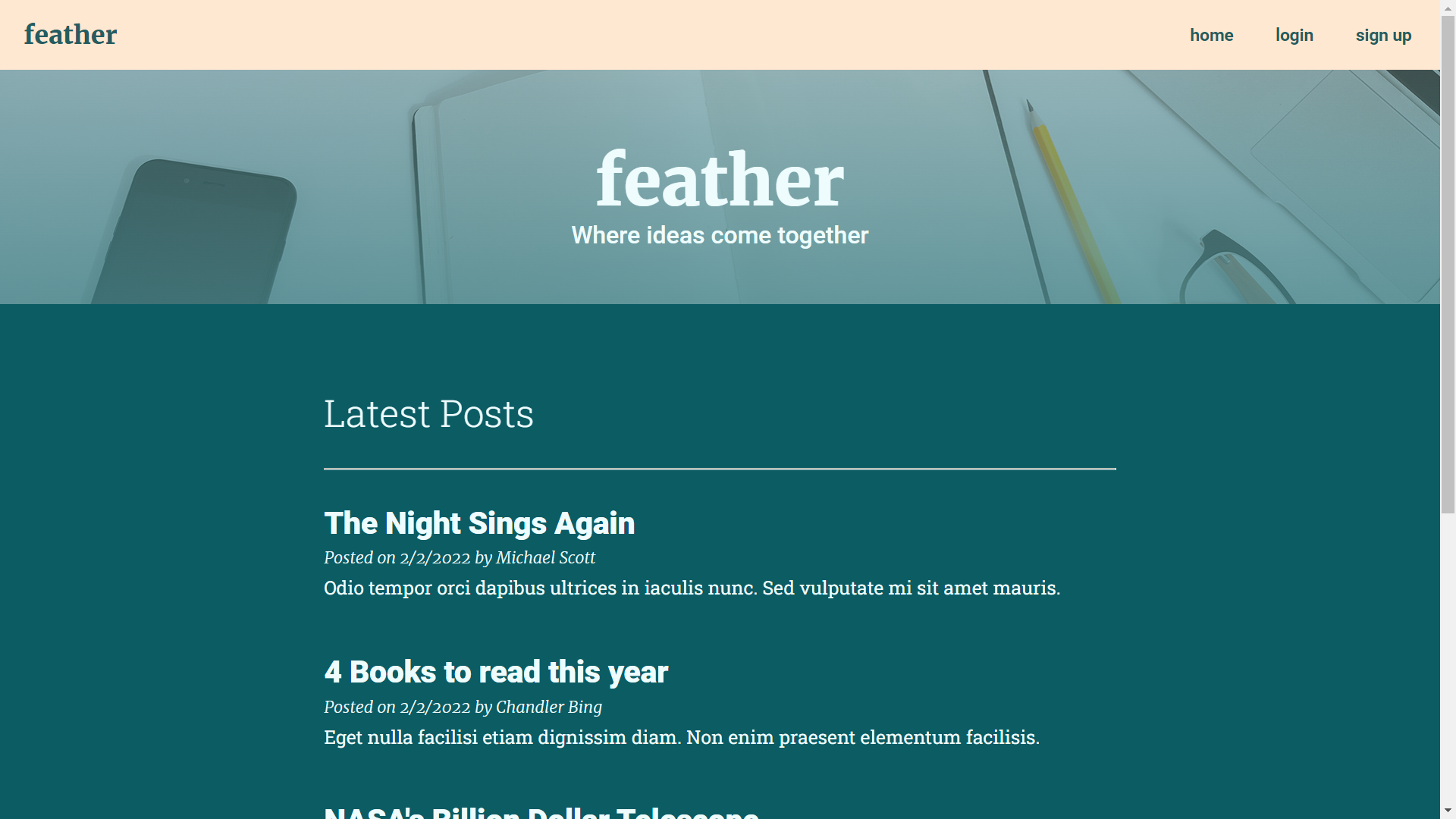 Feather Landing Page