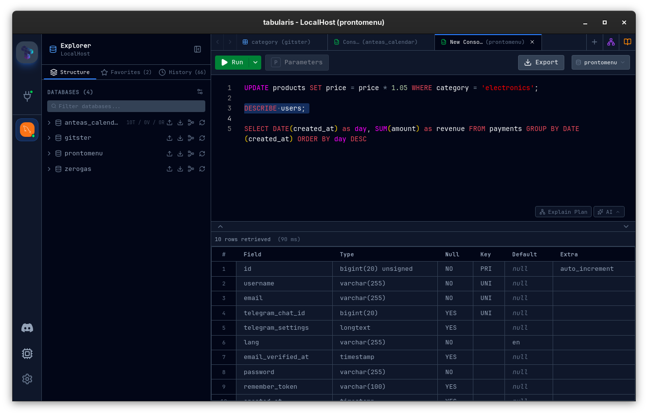 Schema explorer