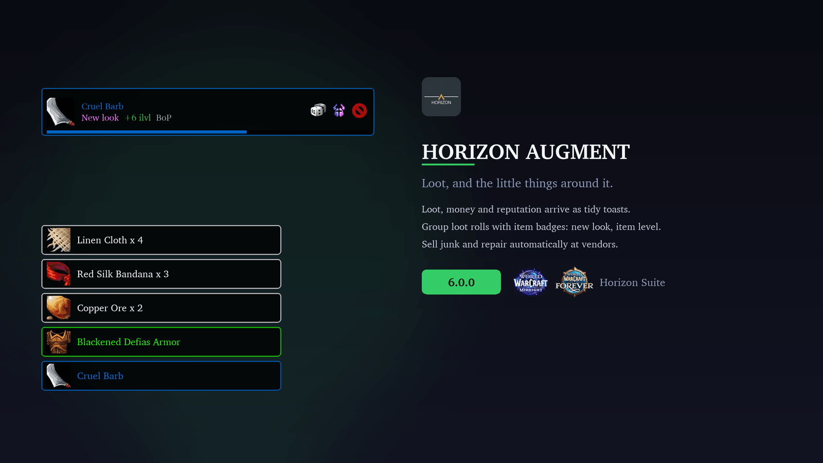 Augment: loot and quality of life