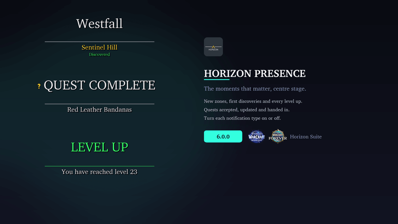 Presence: zone text