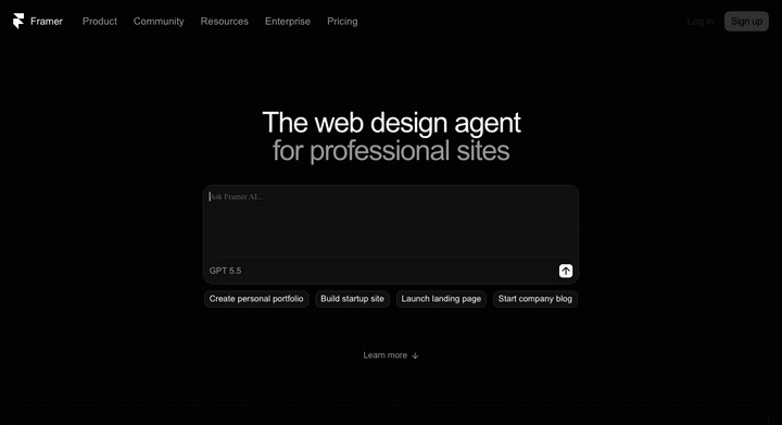 framer.com replayed offline: real motion and video hero play