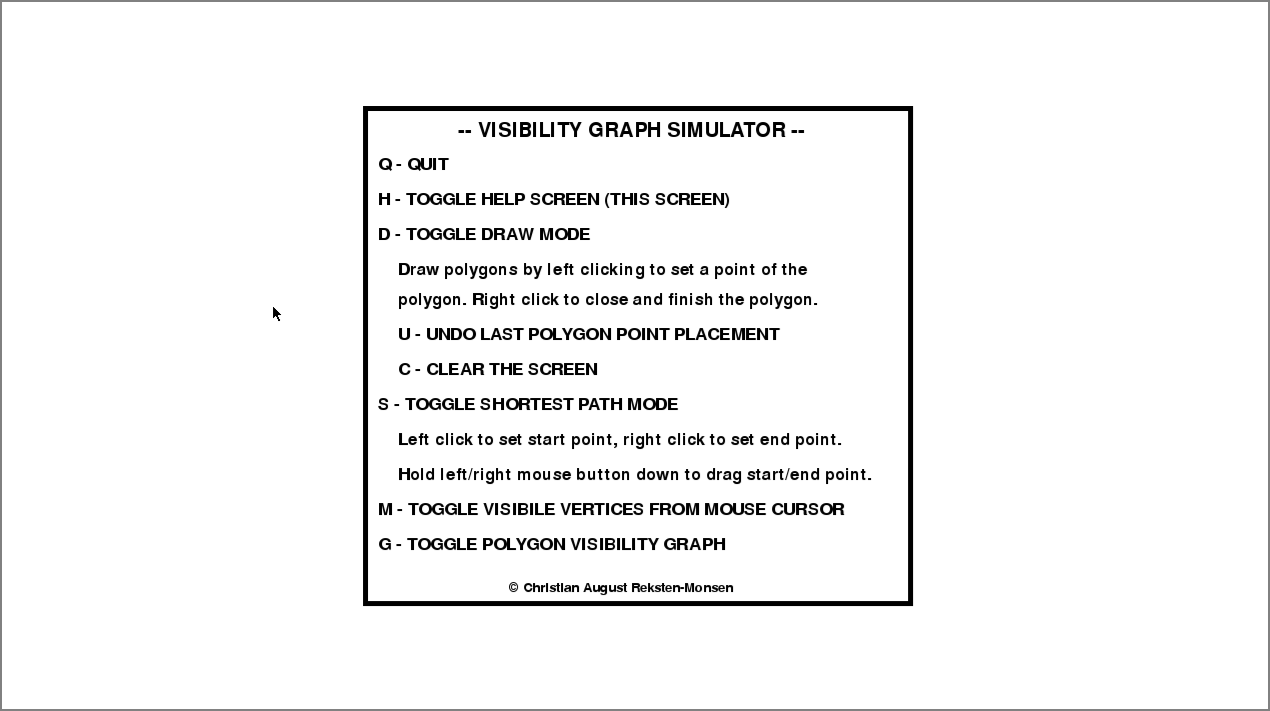 Visibility Graph Simulator usage