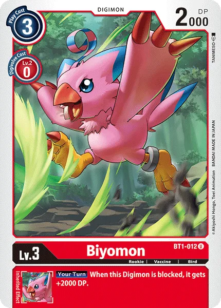 Biyomon (BT1-012) card