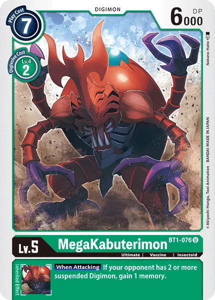 MegaKabuterimon (BT1-076) card