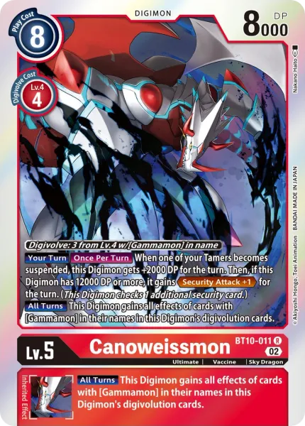 Canoweissmon (BT10-011) card