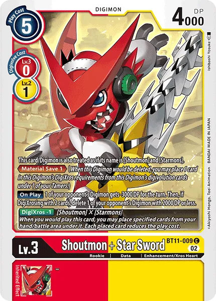 Shoutmon + Star Sword (BT11-009) card